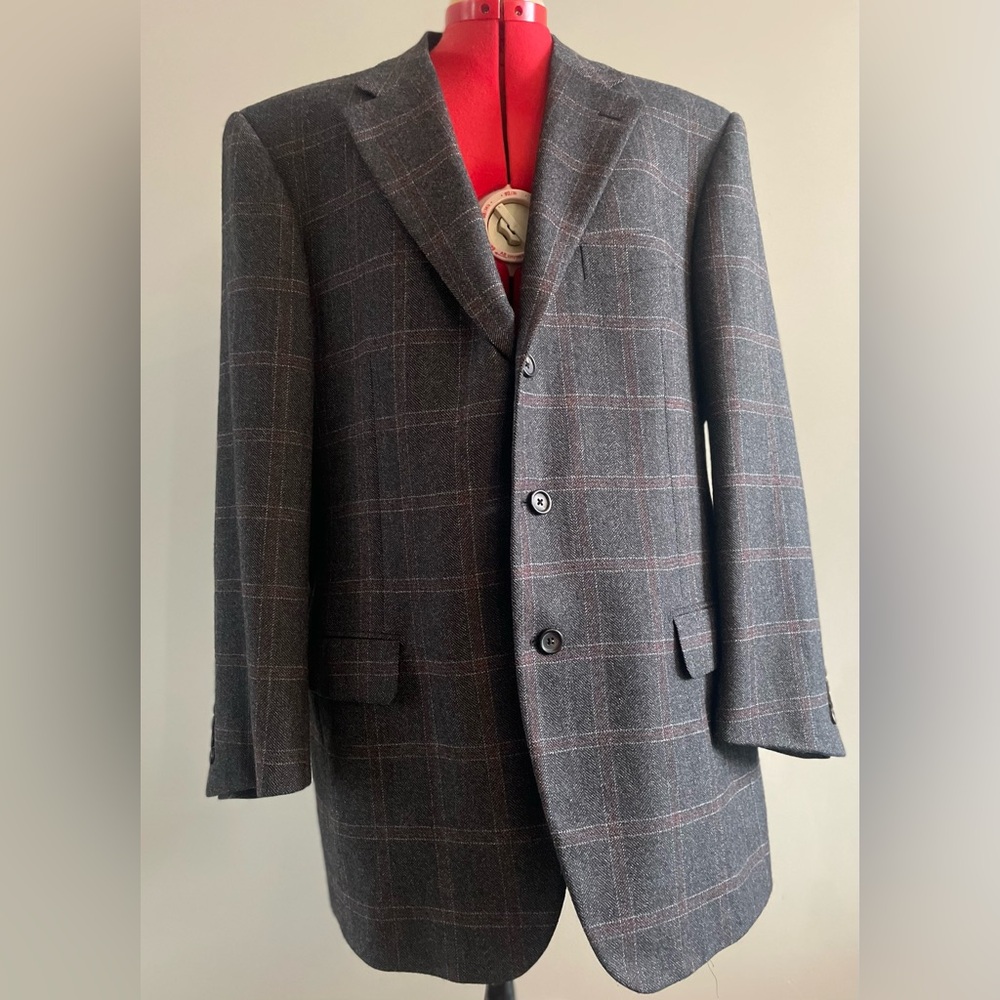 Pal Zileri - Wool Grey checkered blazer Size 46R